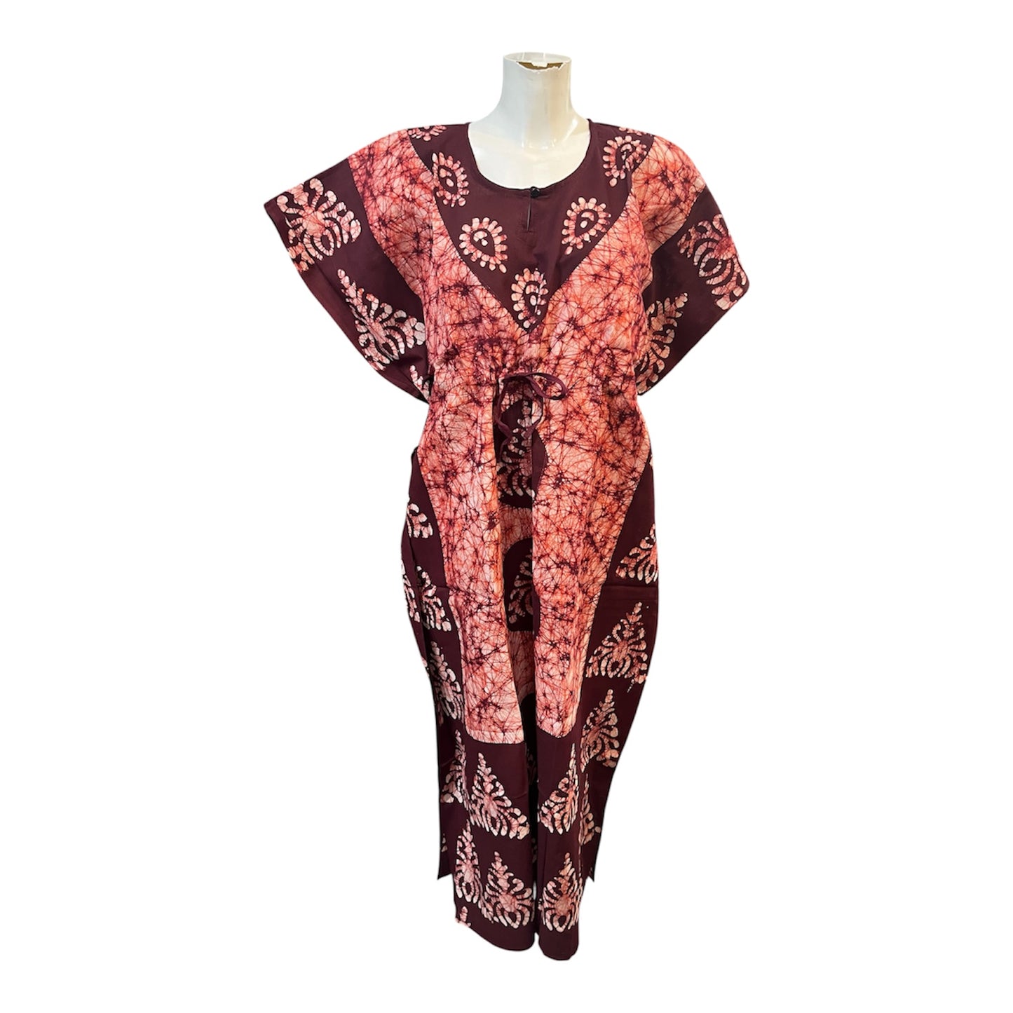 Brown/Wine Batik Kaftan