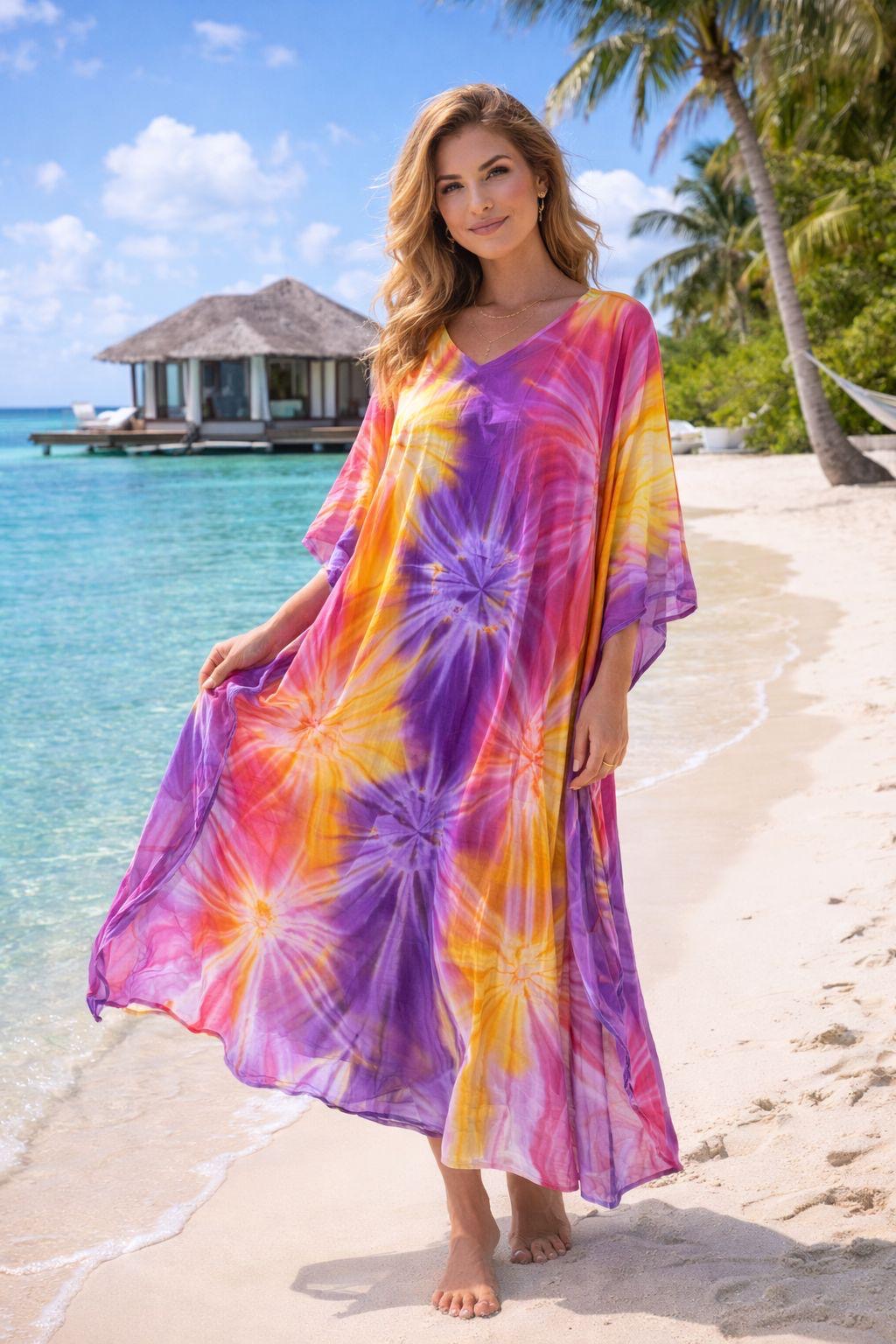 Purple and yellow Splash Kaftan