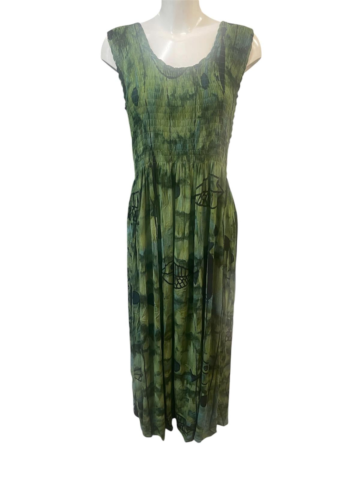 Fish Karetta Dress Khaki Tie Dye