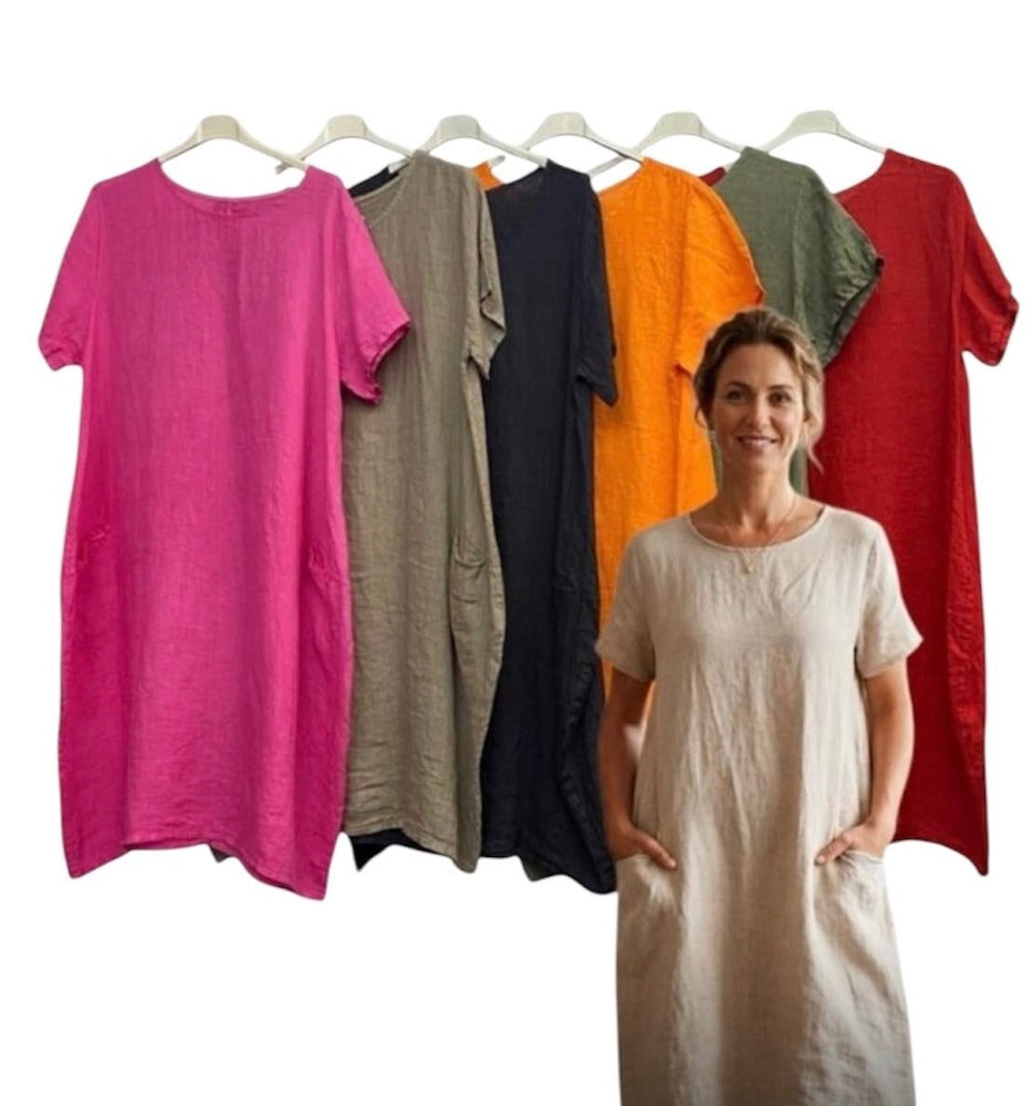 Linen Dress With Pockets