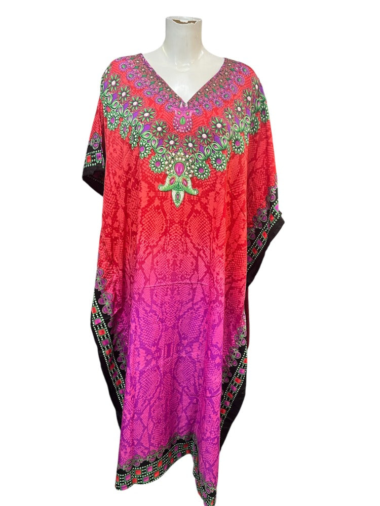 Red and Purple Ombre Kaftan