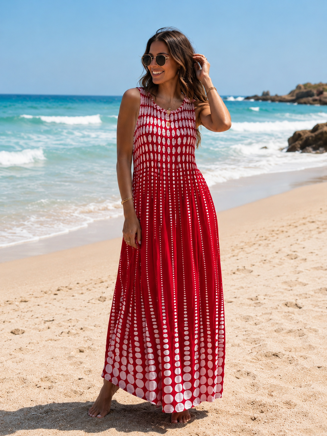 Karetta Red Dot Dress