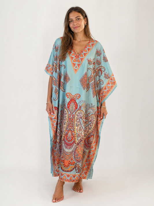 Baby Blue Paisley Kaftan