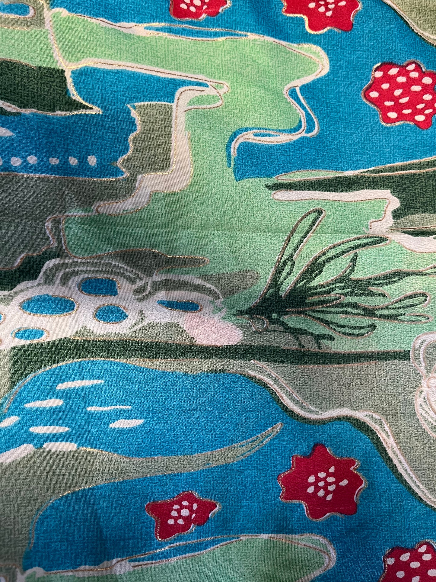 Boho Abstract Silk Kaftan