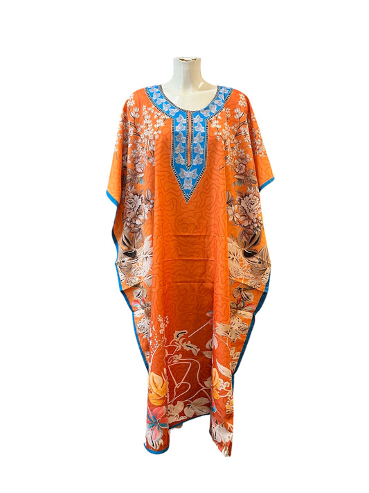 Orange and Blue floral