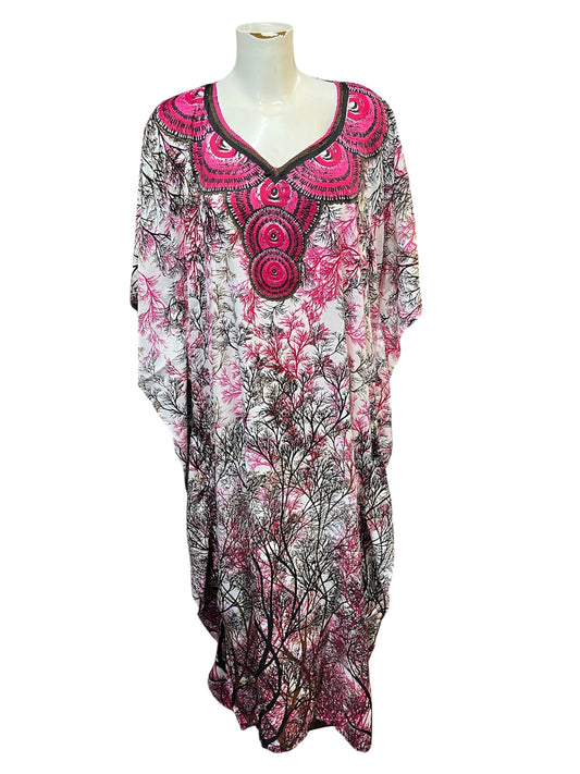 Pink tree kaftan