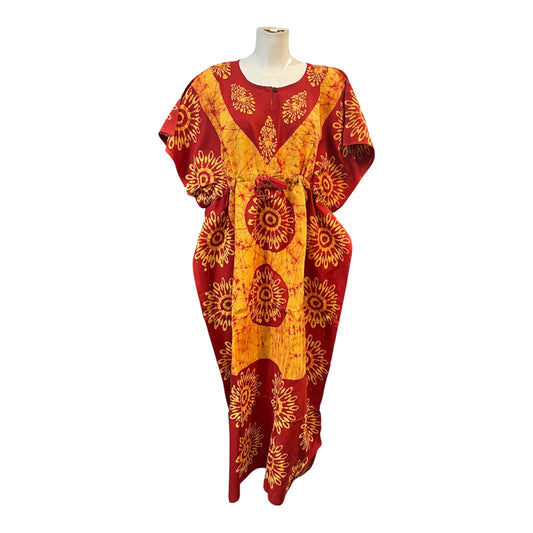 Orange and Red Batik Kaftan