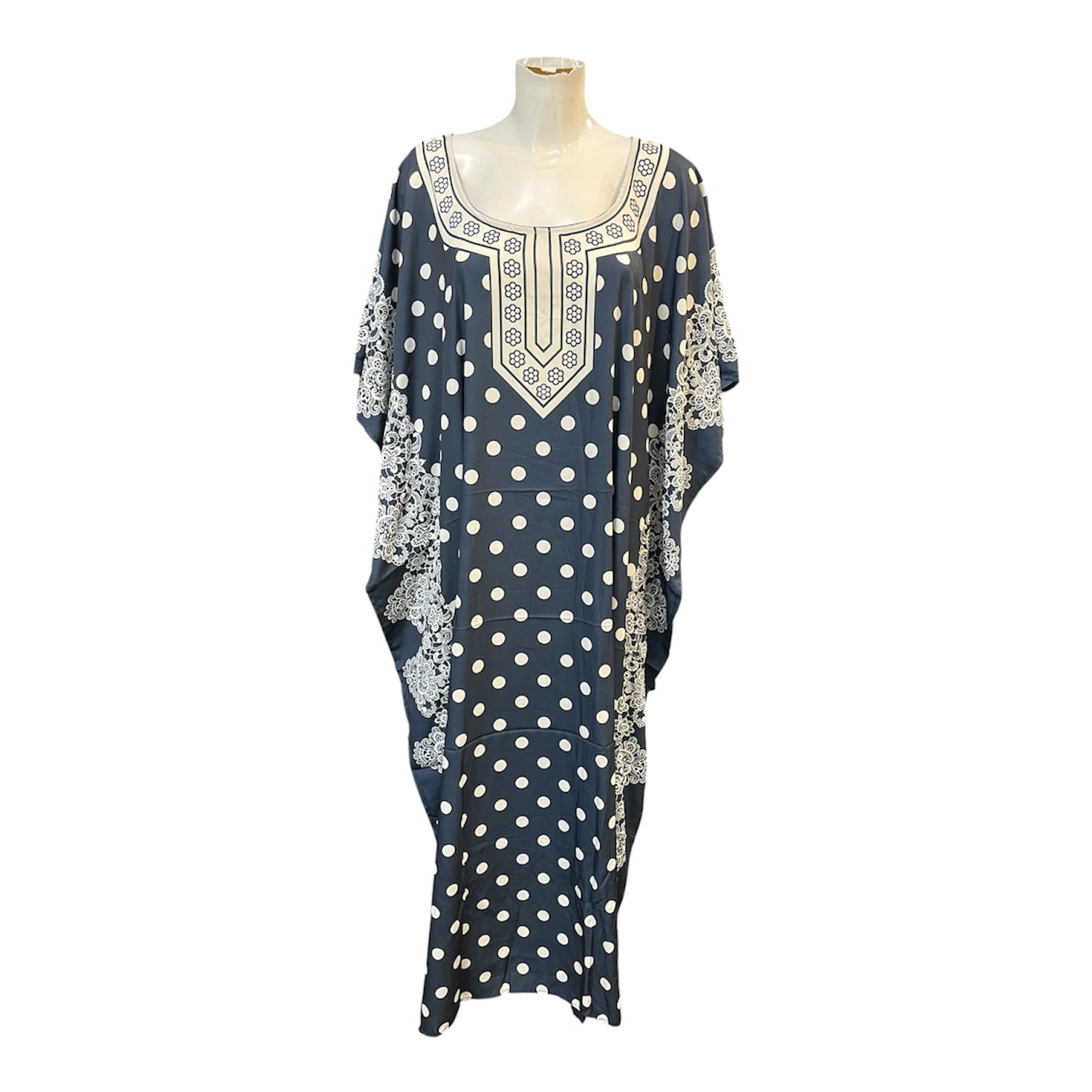 Navy Polka Dot Kaftan