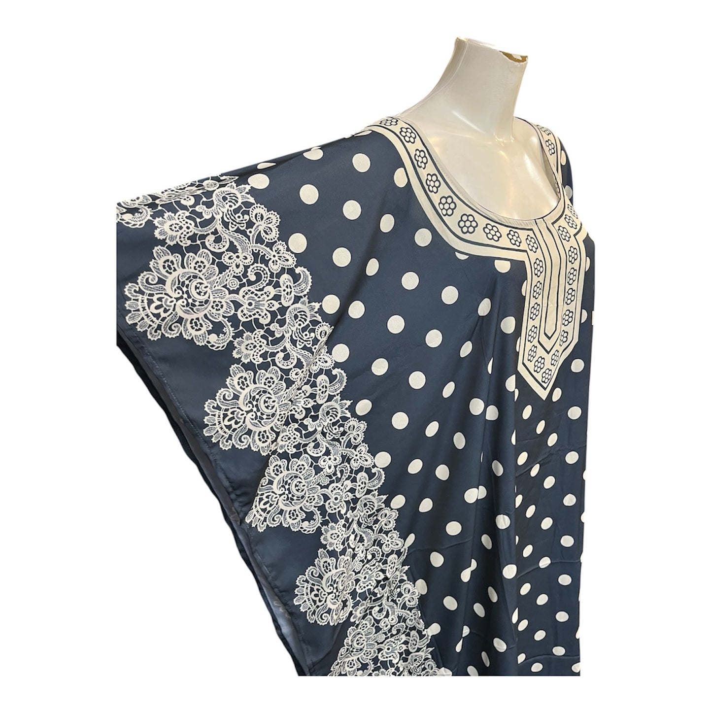 Navy Polka Dot Kaftan