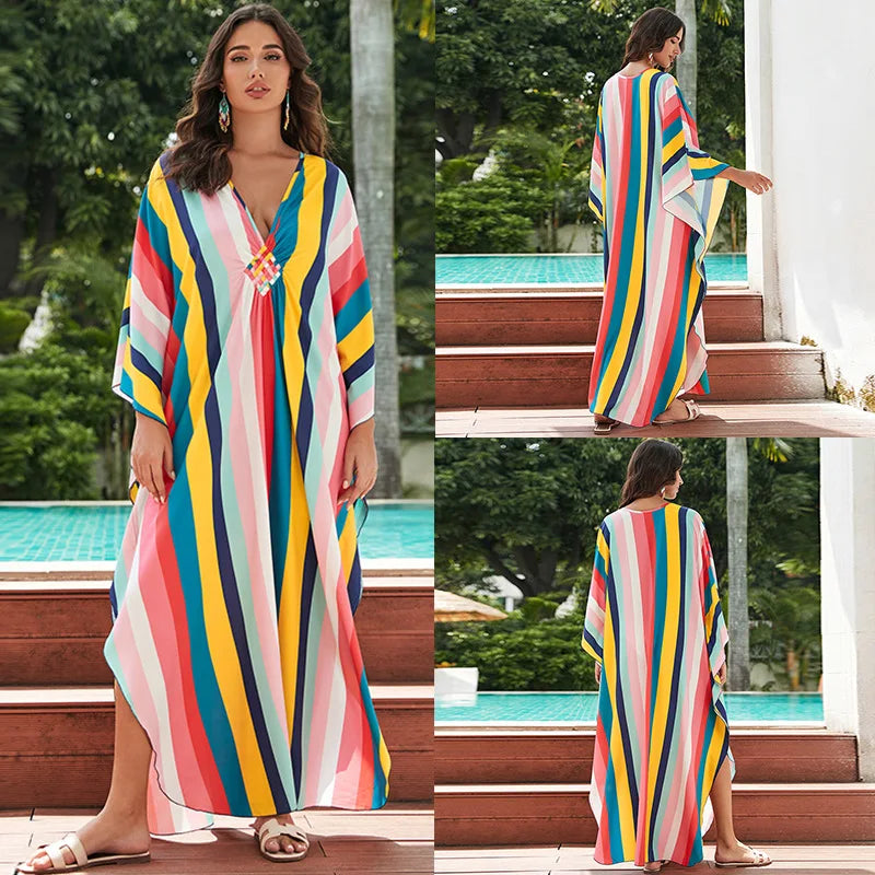 Tropical beach kaftan cover-up