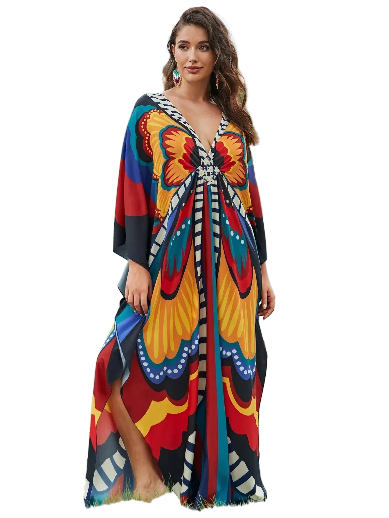 Tropical beach kaftan cover-up