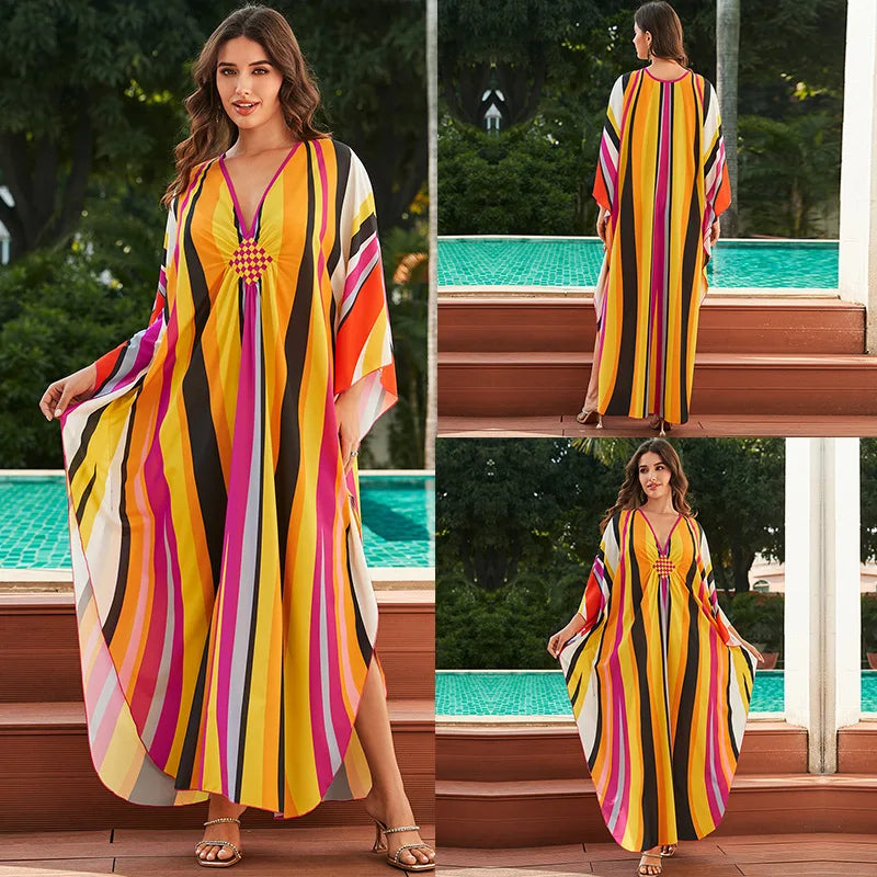 Tropical beach kaftan cover-up