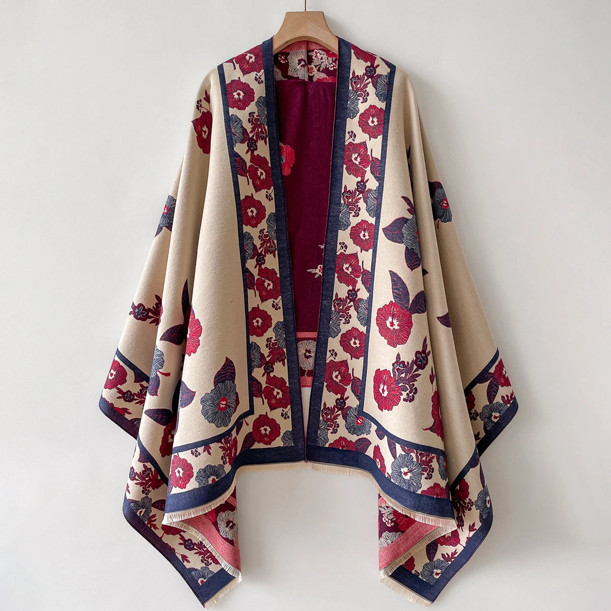 Women's Floral Poncho