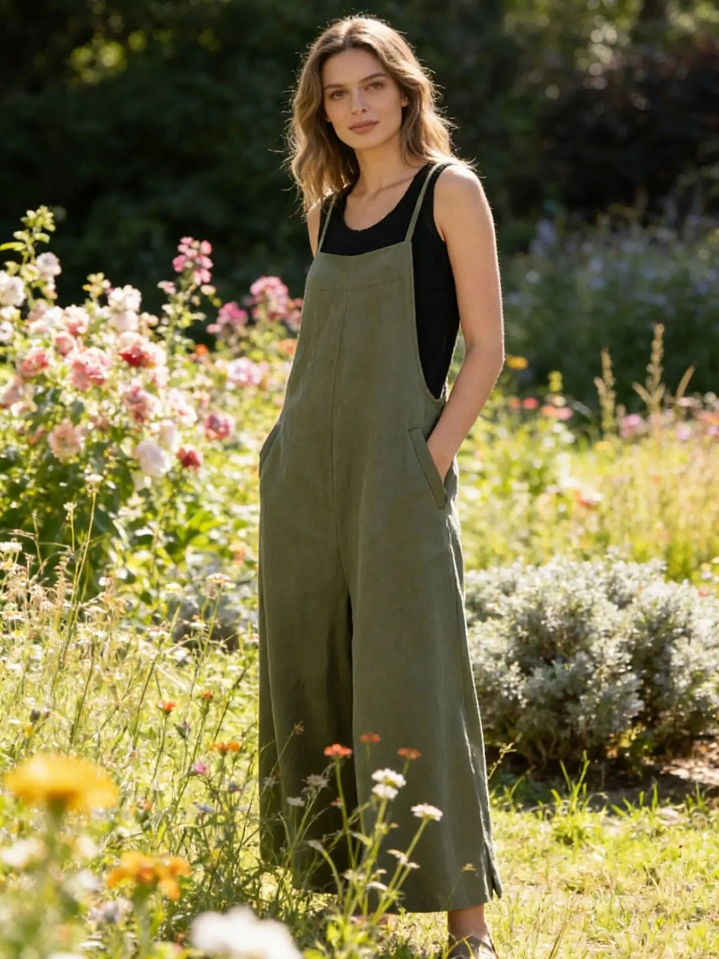 Solid Color Jumpsuit