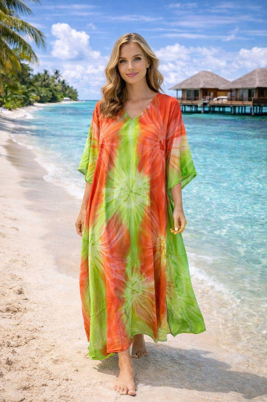 Orange and Green Splash Kaftan