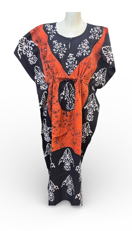 Batik orange kaftan