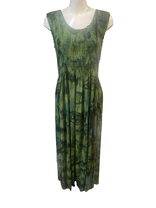 Fish Karetta Dress Khaki Tie Dye
