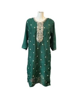 Emerald Embroidered Long Sleeve Kaftan