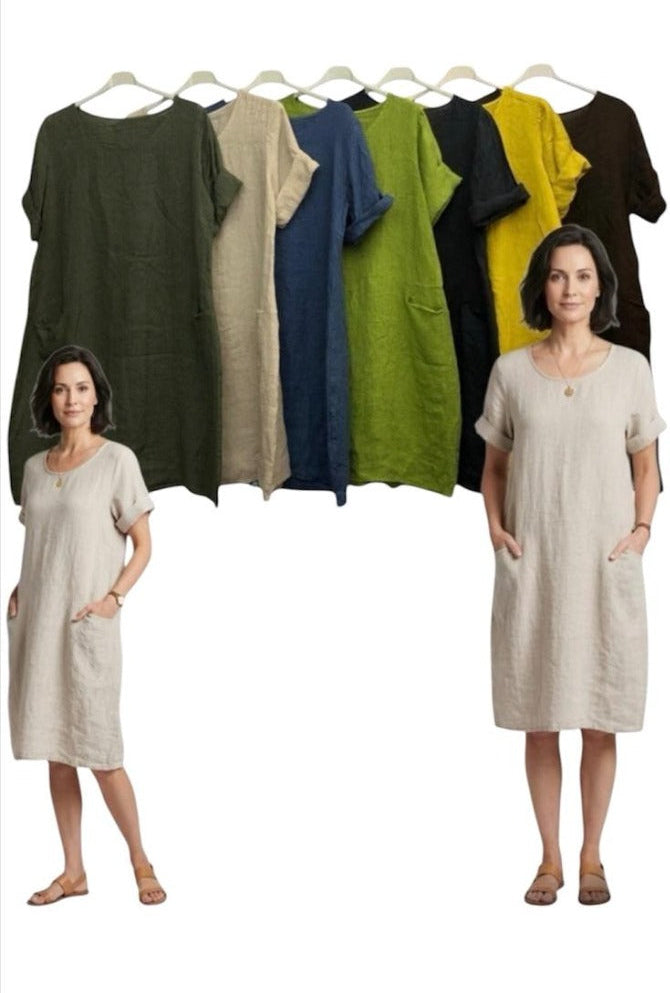 Linen Dress With Pockets