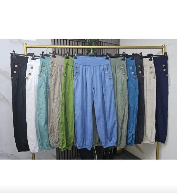 Cotton Button Trousers
